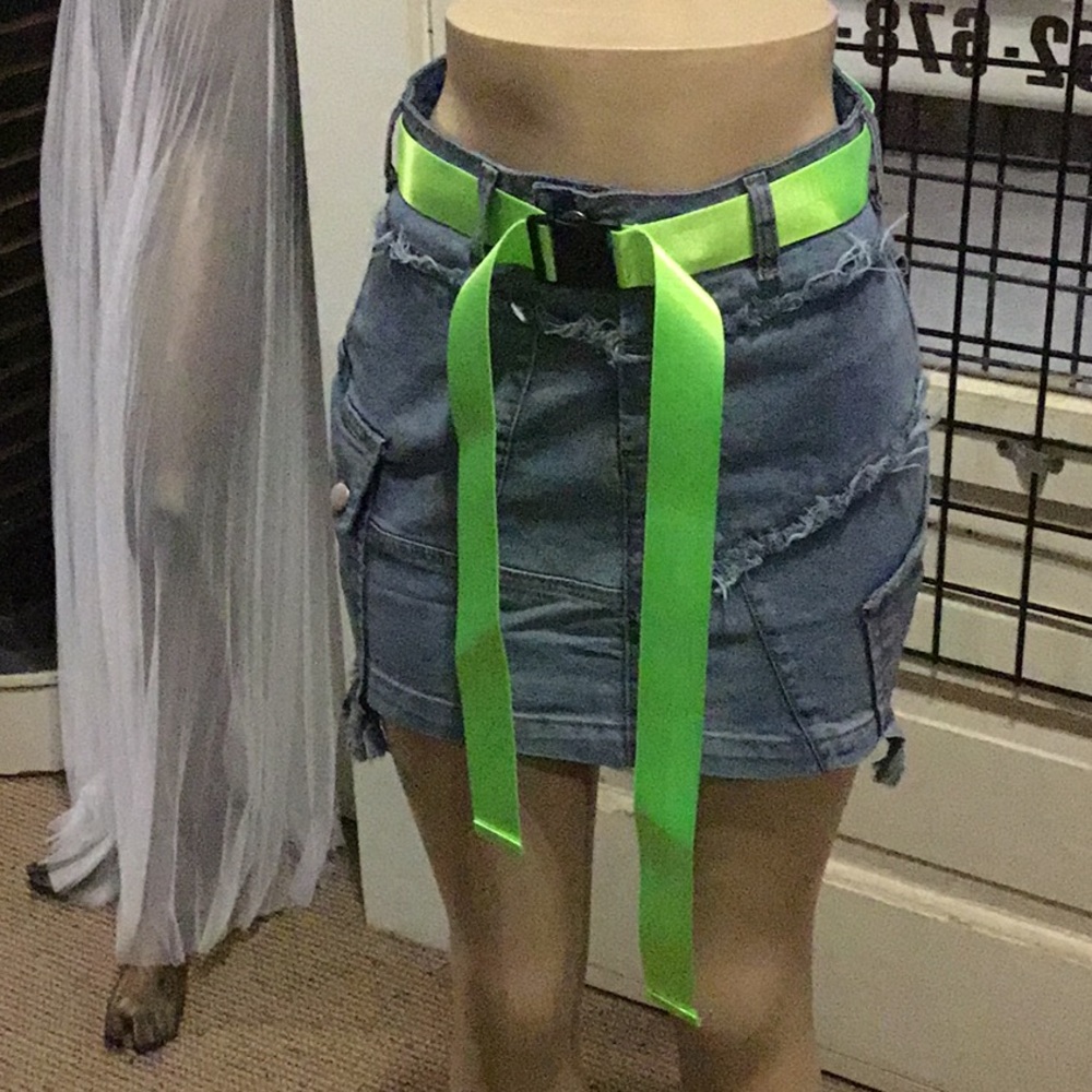 Mini denim skirt